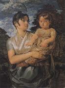 Philipp Otto Runge The Artist-s Wife and their Young Son Germany oil painting reproduction